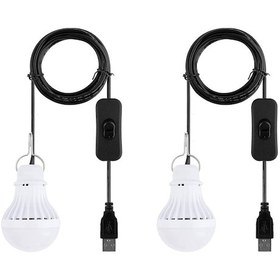 Resim Yifomall 2'li Paket Usb Kamp Lambası, 250cm Uzun Kablolu Taşınabilir Çadır Aydınlatma, Güç Bankası Ve Solar Panel Uyumlu 