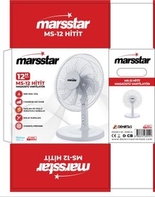 Resim Marsstar 12 İnç Sessiz Vantilatör - Masa Üstü, 9 Kanatlı, 3 Kademe, Kompakt Boyut 