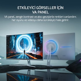 Resim Gamepower Vivid T50 27" 1500R Curved RGB Beyaz 200Hz 0.5 Ms FHD 2x2W Speaker VA Gaming Monitör 