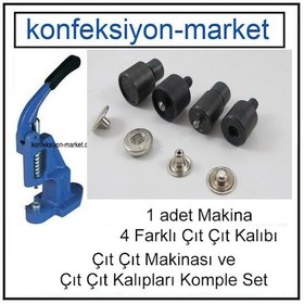 Resim Tulumba El Presi Çıt Çıt Çakma Makinası ve 4 Farklı Kalıp 