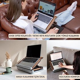 Resim Vigo Wood - LS051 Minderli Eğim Ayarlanabilir Mousepadli Laptop Sehpası 