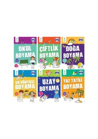 Resim Çocuk Gelişimi Türkçe İngilizce Boyama Seti - 6 Kitap Takım- Çocuk Gelişimi Yayınları 