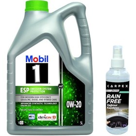 Resim Mobil 1 Esp X2 0W-20 Motor Yağı 5 L + Carpex Cam Yağmur Kaydırıcı 