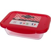 Resim Ocuisine Kırmızı Kare Cam Saklama Kabı 24x18 Cm 