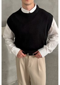 Resim Erkek Bisiklet Yaka Oversize Süveter Siyah 