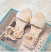 Resim Bej Kızlar Sandalet Tatlı Yumuşak Çocuk Plaj Ayakkabısı Çocuklar Yaz Sandalet Prenses Moda Sevimli Yüksek Kalite Bej 