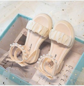 Resim Bej Kızlar Sandalet Tatlı Yumuşak Çocuk Plaj Ayakkabısı Çocuklar Yaz Sandalet Prenses Moda Sevimli Yüksek Kalite Bej 