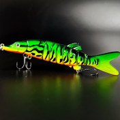Resim 1 adet 12.6cm/18g Gerçekçi Yapay Balıkçılık Yemi Levrek Alabalık, 4.96 inç/0.63oz Tatlısu Çoklu Eklemli Sert Wobbler Yem, Balıkçılık Ekipmanı 