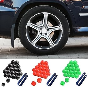Resim 20 adet araba tekerlek cıvata golf sopası kılıfı araç oto lastik kapağı taşınabilir dış koruyucu dekorasyon tıpalar yedek, Siyah, 21mm 