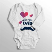 Resim Limon Bebek Beyaz Love You Dad Yazılı Bıyıklı Zıbın 
