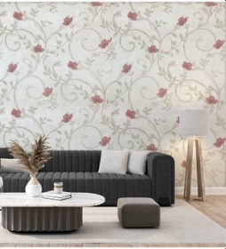 Resim Krem Pembe Çiçek 16 M2 Duvar Kağıdı 92175 Çok Renkli 