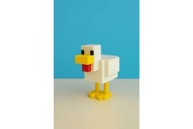 Resim Minecraft Pixel Temalı Tavuk Figürü - 1 Adet 
