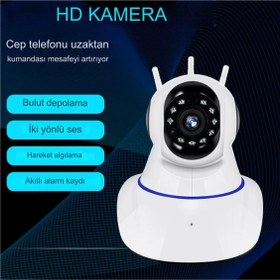 Resim Qasul Full Hd 1080P Harekete Duyarlı Gece Görüşlü Kablosuz Sesli Hırsız Bakıcı Denetim Akıllı Ip Kamera 