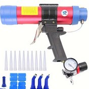 Resim Hava basınçlı mühürleme tabancası, 310 ml hava ile çalışan mastik dağıtıcısı, ayarlanabilir basınç yapıştırıcı uygulayıcı, metal uyumlu, banyo, mutfak, akvaryum sızdırmazlık ve fayans araçları için 