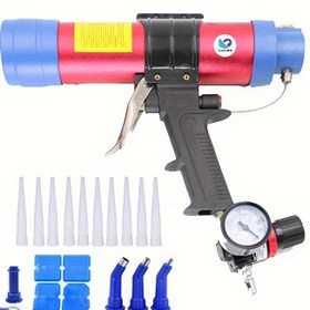 Resim Hava basınçlı mühürleme tabancası, 310 ml hava ile çalışan mastik dağıtıcısı, ayarlanabilir basınç yapıştırıcı uygulayıcı, metal uyumlu, banyo, mutfak, akvaryum sızdırmazlık ve fayans araçları için 