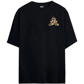 Resim Lotus Oversize Unisex T-shirt Siyah 