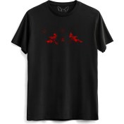 Resim Alfa Tshirt Vikings Resimli Dijital Baskılı Çocuk Siyah Tshirt 