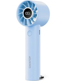 Resim Mini Taşınabilir Vantilatör Led Ekran Ve El Feneri 3 Hız Mavi, 