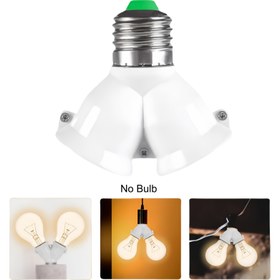 Resim 2 Adet 5 Adet Vida E27 LED Taban Ampul Soketi Adaptörü, 1-E27'den 2-E27'ye Ayırıcı, Ev Aydınlatması için E27 Ampul Tutucu 