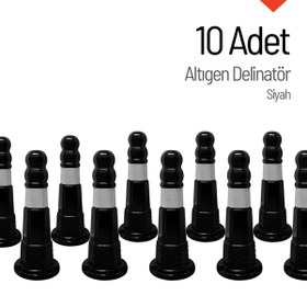 Resim İleri Trafik 10'lu Altıgen Delinatör Seti, Esnek Duba 