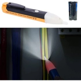 Resim Teknocan Marketing Dedektörlü Temassız Işıklı Kablo Voltaj Test Elektrik Kaçak Dijital Kontrol Kalemi Cihazı 