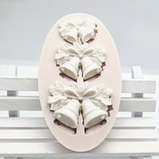 Resim Noel Zili Şeklinde Sıvı Silikon Kalıp - 3 Gözlü Oval Tasarım Melek & Çiçek Motifli, Gıda Sınıfı Silikon ile Çikolata, Fondan, Kil Yapımı için - DIY Tatil Pişirme & El İşi Aracı, Silikon Pişirme Kalıpları, Bayram Süslemeleri, Melek Motifi Tasarımı, Gıda Sınıfı Malzeme 