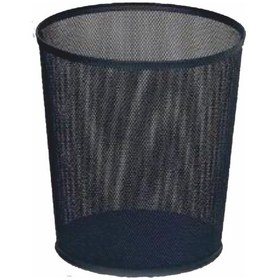 Resim Ofis Tipi Metal Siyah Çöp Kovası Perforeli 