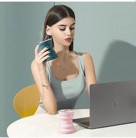 Resim Novahub Mavi 1 Adet Silikon Kap Katlanır İş Seyahati İçin Taşınabilir Yaratıcı Mini Teleskopik Kapaklı Bardak Açık Gezi Gargara Su Bardağı 320ml Mavi Mavi 