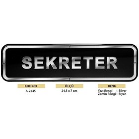 Resim EYM Abs Lüx Çift Katlı Yönlendirme Levhası Siyah-gümüş Sekreter 