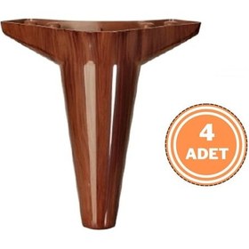 Resim 4 Adet Wetra Lükens Ayak Dolap Mobilya Koltuk Ayağı 15 Cm Ahşap Desen 