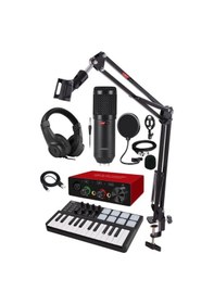 Resim Midex Midi Paket-1 Stüdyo Ekipmanları Seti Ses Kartı Midi Klavye Mikrofon Kulaklık 