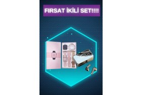 Resim Butik Bileklikli Amoled Ekran Akıllı Saat ve Dijital Göstergeli Kablosuz Bluetooth Kulaklık Anc/ Enc 