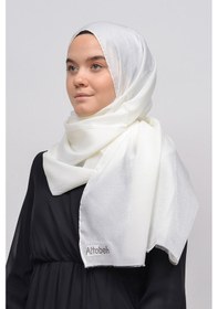 Resim Altobeh Kadın Düz Renk Pırıltı Simli Tesettür Shawl Parlak Abiye Şal - Ekru 