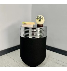 Resim Evden İste Elegant Dekoratif Krom Darbuka Siyah Sehpa 60CM 
