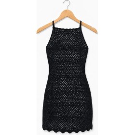 Resim Neden Tekstil Ajurlu Sırt Dekolteli Transparan Beachwear - Mini Plaj Elbisesi 