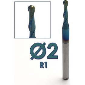 Resim ÇAP2 KARBÜR KÜRESEL FREZE KÜRE PARMAK FREZE ÇAKISI KALIPÇI 