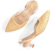 Resim Ayakkabı Podyumum '' ÖYKÜ '' Kilim Desenli Sivri Burunlu Arka Açık Lastikli 5 cm Pino Ökçe Yeni Sezon 