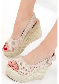 Resim Celira Bej Kadın Dolgu Topuklu Ayakkabı Çok Renkli 