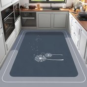 Resim Ekstra Büyük Kaymaz Emici Mutfak Zemin Matı - Hızlı Kuruyan Diatomit Toprağı Tasarımı, Makinede Yıkanabilir %100 Polyester Damlatmaya Dirençli Mat Lavabo & Ocak Alanları İçin, Düz Renk 