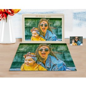 Resim Bk Gift Kişiye Özel Tam Boy Anne Kız Karikatürlü 1000 Parça Profesyonel Puzzle-1 