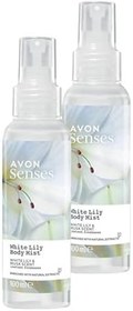 Resim Avon Senses White Lily Beyaz Zambak Kokulu Vücut Spreyi 100 Ml. İkili Set 