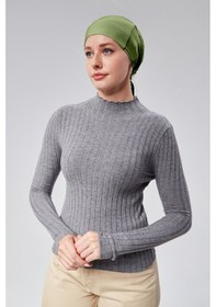 Resim Sonbaharmoda Kadın Tesettür Likralı Penye Dikişsiz Kaymaz Düz Bağlamalı Bone Mint Yeşili 
