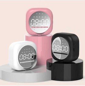 Resim Yüksek Kaliteli Bluetooth Hoparlör: Çift Alarmlı, Aynalı Ekran, Taşınabilir Tasarım Pembe/beyaz/siyah 