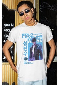 Resim Solo Leveling Arise Baskılı Unisex Oversize Anime Karakter Tişört Beyaz 