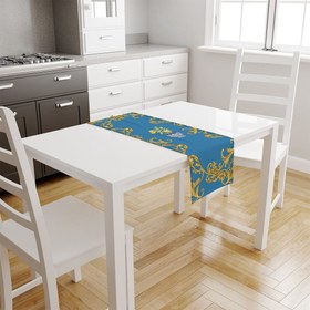 Resim Lemon Tree Blue İnce Keten Runner 140x45cm 