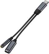 Resim salesalbutik Type C to 2in1 3.5mm & Type-C Çevirici Dönüştürücü Kulaklık ve Hızlı Şarj 