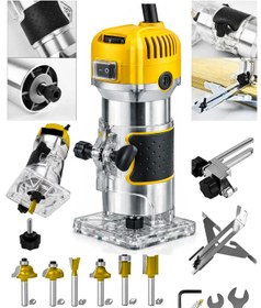 Resim MOONSHOP 5900 Watt Profesyonel Formika Traşlama Freze Makinası Ve Uçları 6 Mm Pens 2 Yıl Garantili 