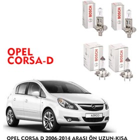 Resim OPEL CORSA D 2010 MODEL ÖN UZUN-KISA 4 LÜ FAR AMPÜLÜ TAKIMI BOSCH 