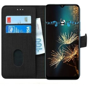 Resim Bonjux Realme 6i Kılıf Kumaş Cüzdan Kılıf Kapaklı 