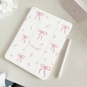 Resim 1 adet Bowknot Çiçek Tablet Kılıfı Stand ile, Hafif Hibrit Koruyucu Kapak Otomatik Uyku/Bilgi ile, Katlanabilir 10.9/Air4/5/5/5/5/6/10.2/10Th/Pro11 2024/9.7/10.5 - 1 adet içerir 